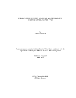 UNDOING CITIZENS UNITED - JScholarship