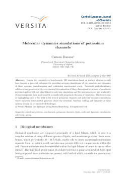 Molecular dynamics simulations of potassium channels