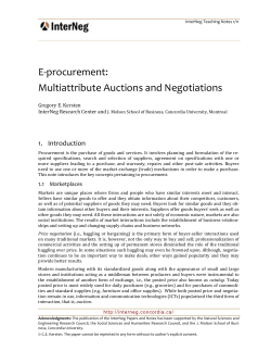 E-procurement: Multiattribute Auctions and Negotiations