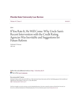 If You Rate It, He Will Come: Why Uncle Sam`s Recent Intervention