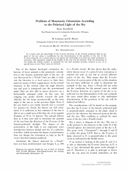 Problems of Menotactic Orientation According to the