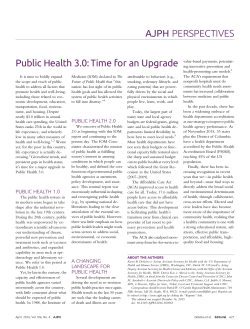 Public Health 3.0: Time for an Upgrade