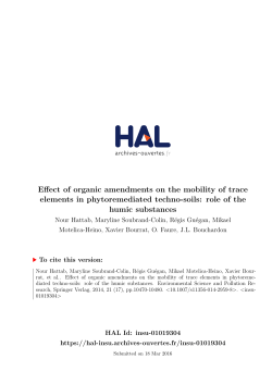 Effect of organic amendments on the mobility of trace elements