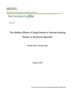 The Welfare Effects of Single Rooms in German Nursing Homes: A