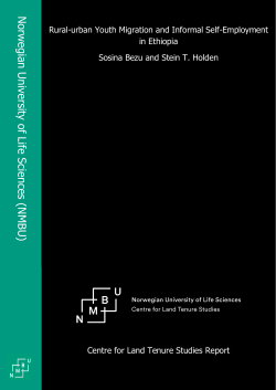Rural-urban Youth Migration and Informal Self-Employment