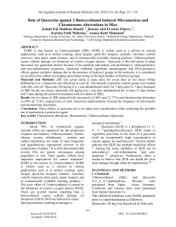 Role of Quercetin against 2-Butoxyethanol Induced Micronucleus