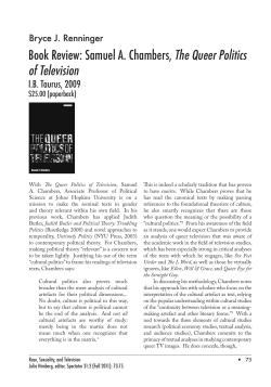 Book Review: Samuel A. Chambers, The Queer Politics of Television