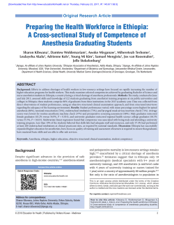 Preparing the Health Workforce in Ethiopia: A Cross-sectional