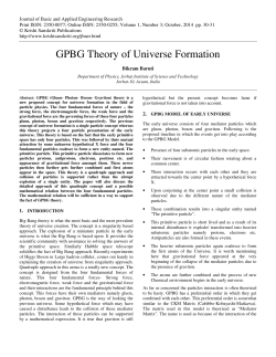 GPBG Theory of Universe Formation