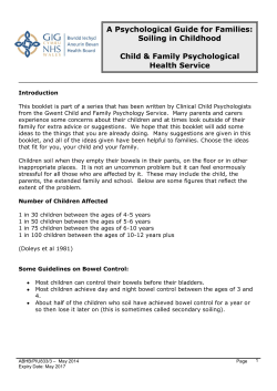 A Psychological Guide for Families: Soiling in Childhood Child