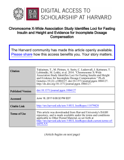 Chromosome X-Wide Association Study Identifies Loci for Fasting