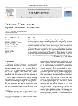 The Internet of Things: A survey