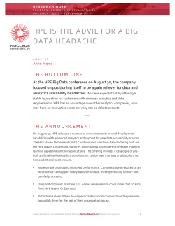 HPE IS THE ADVIL FOR A BIG DATA HEADACHE
