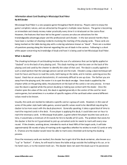 Information About Card Daubing In Mississippi Stud