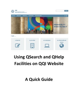 Using QSearch and QHelp Facilities on QQI Website A Quick Guide