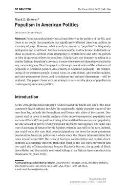 Populism in American Politics