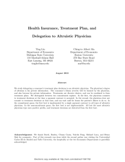 Health Insurance, Treatment Plan, and Delegation to Altruistic