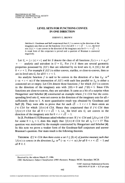 level sets for functions convex in one direction