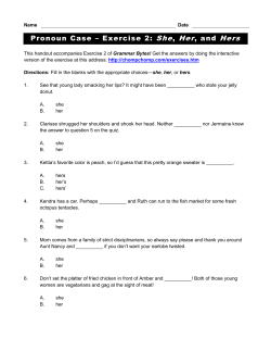 Pronoun Case &ndash; Exercise 2: She, Her, and Hers