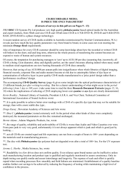 CD and DVD Media Info - Sinclair Communications