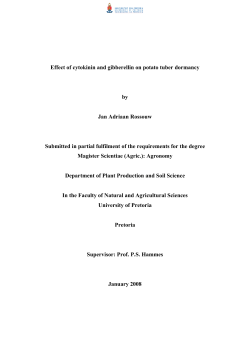 Effect of cytokinin and gibberellin on potato tuber dormancy by Jan