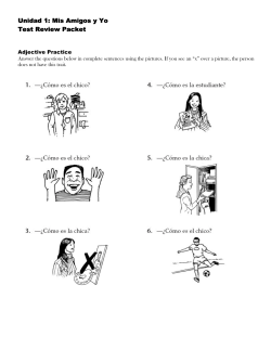 Unidad 1: Mis Amigos y Yo Unidad 1