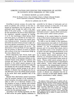 OSMOTIC FACTORS INFLUENCING THE FORMATION OF