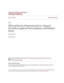 Efficient Breach of International Law: Optimal Remedies, Legalized