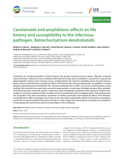 Carotenoids and amphibians: effects on life