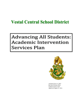 Academic Intervention Plan - Vestal Central School District