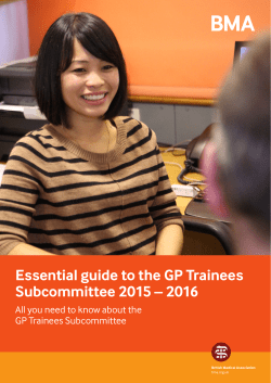 Essential guide to the GP Trainees Subcommittee 2015 – 2016