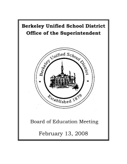 February 13, 2008 - Berkeley Unified School District