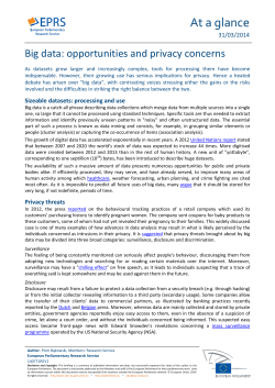 Big data: opportunities and privacy concerns