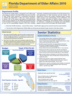 Florida Department of Elder Affairs 2010 Senior Statistics