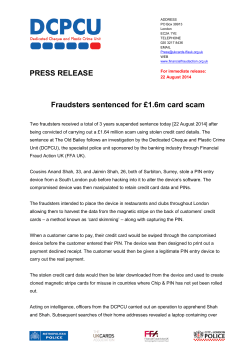 Press Release - Financial Fraud Action UK