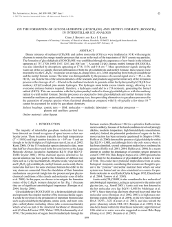 on the formation of glycolaldehyde (hcoch2oh) and methyl formate