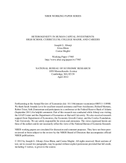 Heterogeneity in Human Capital Investments: High School