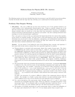 Midterm Exam for Physics/ECE 176: Answers