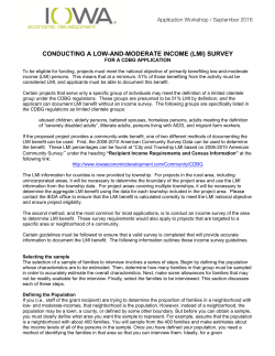 CONDUCTING A LOW-AND-MODERATE INCOME (LMI) SURVEY