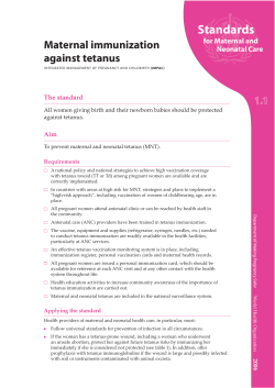 Maternal Immunization against Tetanus