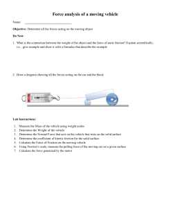 Force analysis of a moving vehicle