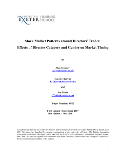 Stock Market Patterns around Directors` Trades