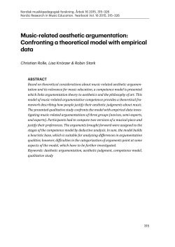 Music-related aesthetic argumentation: Confronting a