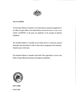 Australia &mdash; The scope and application of the principle of universal