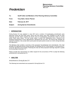 Memorandum Planning Advisory Committee