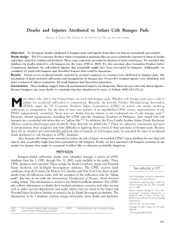 Deaths and Injuries Attributed to Infant Crib Bumper Pads