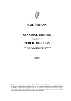 Consolidated Standing Orders of D&aacute;il &Eacute;ireann 2017