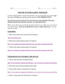 TAKE ME TO YOUR LEADER - WEB QUEST Use the weblinks