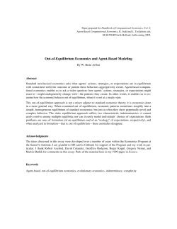 Out-of-Equilibrium Economics and Agent-Based
