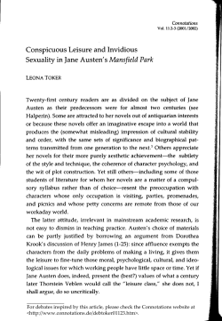 Conspicuous Leisure and Invidious Sexuality in Jane Austen`s